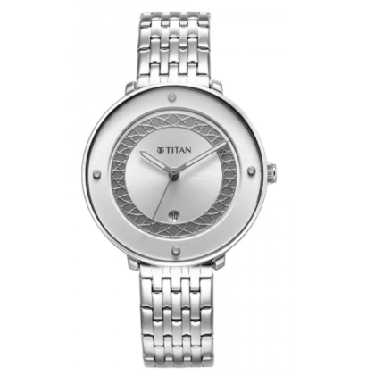 Titan Marhaba 2651SM05 White Dial Stainless Steel Strap Quartz Women's Watch 